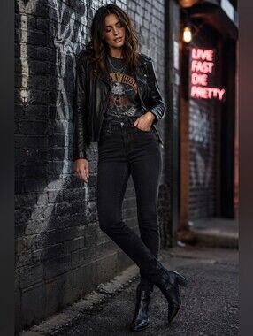 GUESS Black Skinny High-Rise Jeans